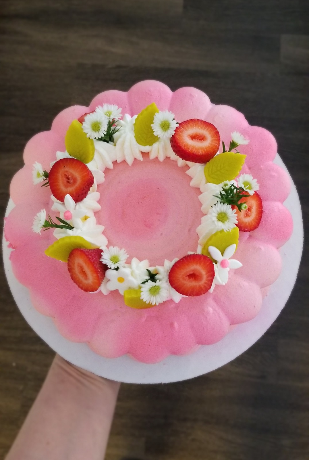 Medium vanilla berry shortcake classic Macaron cake – 8" (serves up to12)