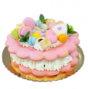 Large vanilla berry Macaron Cake – (serves up to 20 )