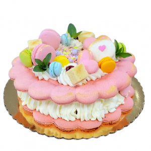 Large vanilla berry Macaron Cake – (serves up to 20 )