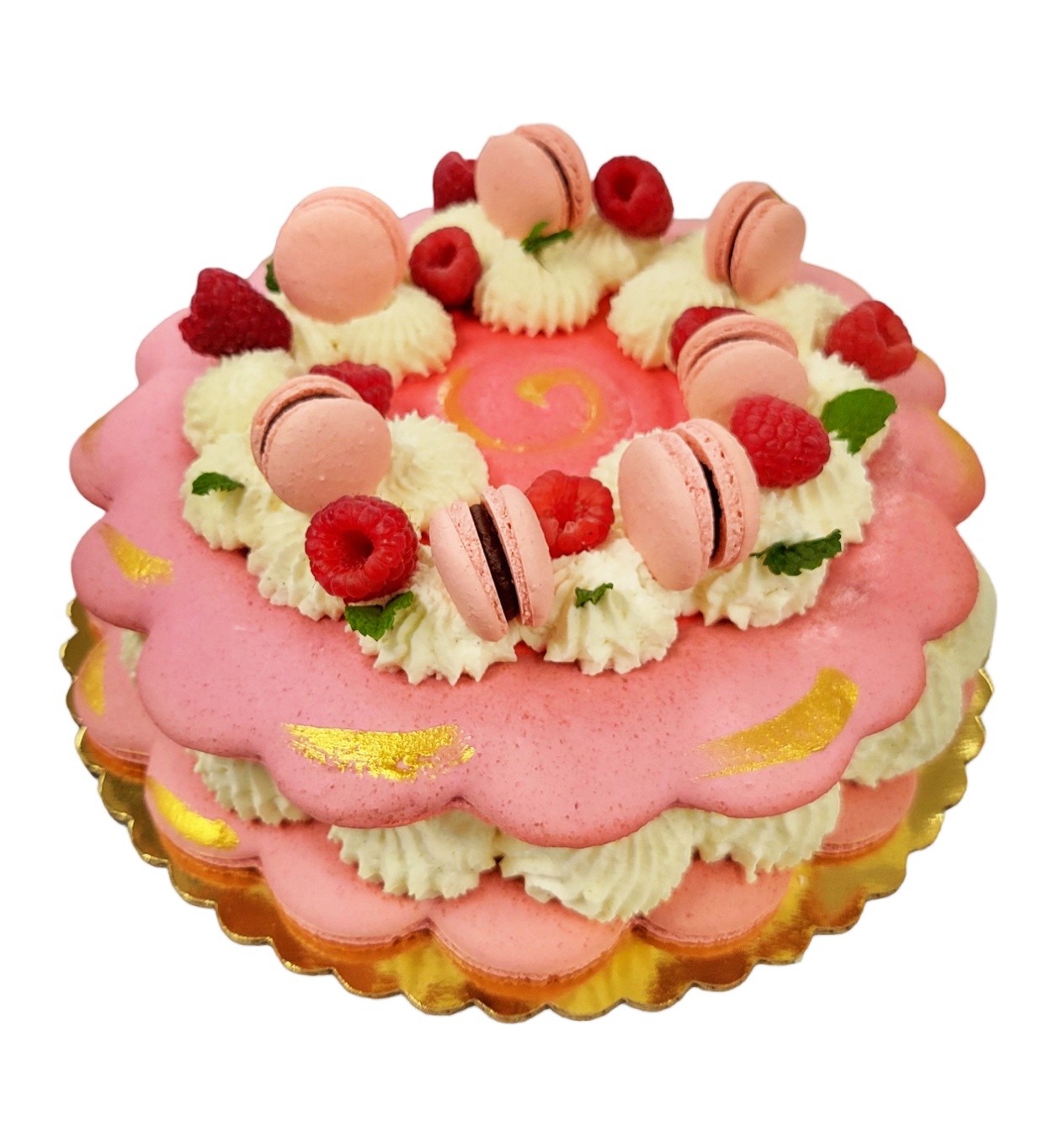 Medium vanilla berry shortcake classic Macaron cake – 8" (serves up to12)