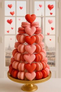 Valentine Macaron tower