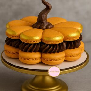 Pumpkin shaped Chocolae cake with caramel