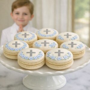 Boy Holy first Communion celebration Macarons (One Dozen)