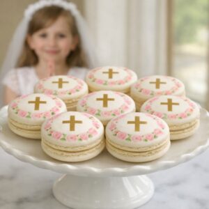 Girl Holy first Communion celebration Macarons (One Dozen)